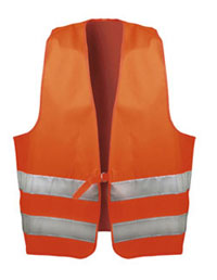 Warnweste aus Baumwollmischgewebe in orange: EN ISO 20471 Klasse 2